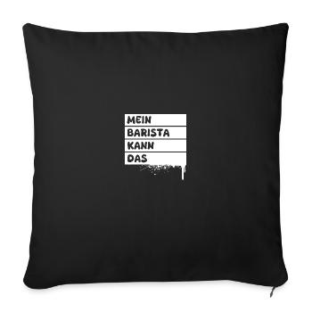 Occupation: Barista - Sofa pillowcase 17,3'' x 17,3'' (45 x 45 cm) - black - Front