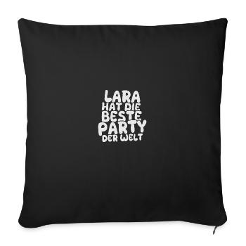 Cadeau pour Lara - Housse de coussin décorative 45 x 45 cm - noir - Devant