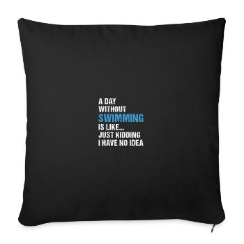 Sport Une journée sans baignade - Housse de coussin décorative 45 x 45 cm - noir - Devant