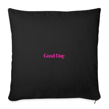 Happy Day Pink Retro - Sofa pillowcase 17,3'' x 17,3'' (45 x 45 cm) - black - Front