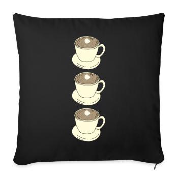 Coffee to the power of three - Sofa pillowcase 17,3'' x 17,3'' (45 x 45 cm) - black - Front