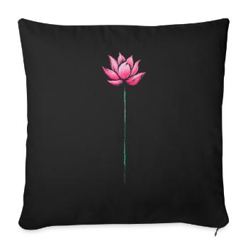Pink Lotus Flower Zen Calm Yoga and Meditation Art - Sofa pillowcase 17,3'' x 17,3'' (45 x 45 cm) - black - Front