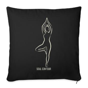 SOUL CONTOUR - Vrikshasana - Sofa pillowcase 17,3'' x 17,3'' (45 x 45 cm) - black - Front