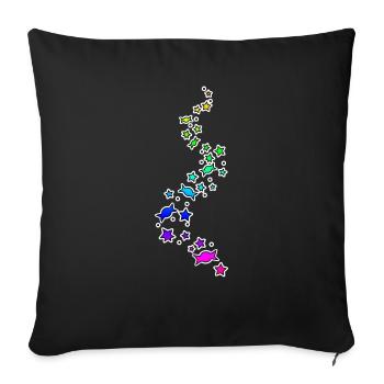 Colorful sweets glitter - Sofa pillowcase 17,3'' x 17,3'' (45 x 45 cm) - black - Front