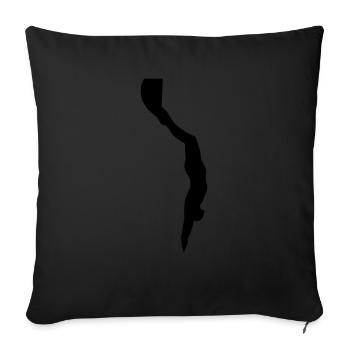 Freediver Silhouette - Sofakissenbezug 45 x 45 cm - Schwarz - Vorne