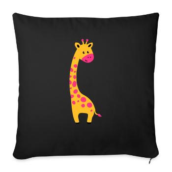 cute giraffe - Sofakissenbezug 45 x 45 cm - Schwarz - Vorne