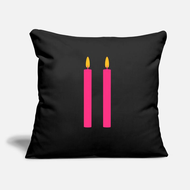 2 Candles / / two / / Second Birthday / / second Sofa pillowcase 17,3'' x 17,3'' (45 x 45 cm)