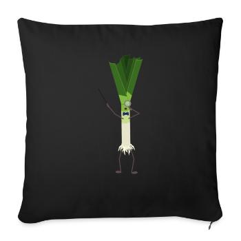 Professor Dr. scient. Med. Leek - Sofa pillowcase 17,3'' x 17,3'' (45 x 45 cm) - black - Front