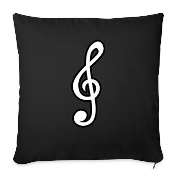 Clé de partition de motif de musique de clé - Housse de coussin décorative 45 x 45 cm - noir - Devant