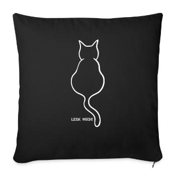 Leck mich sagt meine Katze - Sofakissenbezug 45 x 45 cm - Schwarz - Vorne