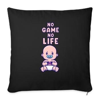 Pas de jeu Pas de vie Mignon Conceptions de jeu géniales - Housse de coussin décorative 45 x 45 cm - noir - Devant