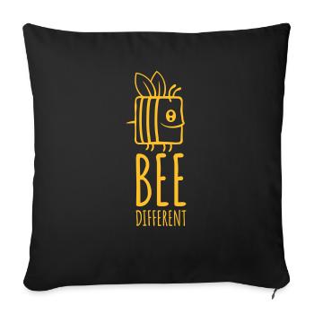 bee different saying quote - Sofa pillowcase 17,3'' x 17,3'' (45 x 45 cm) - black - Front