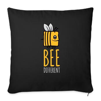 bee different Spruch Quote - Sofa pillowcase 17,3'' x 17,3'' (45 x 45 cm) - black - Front