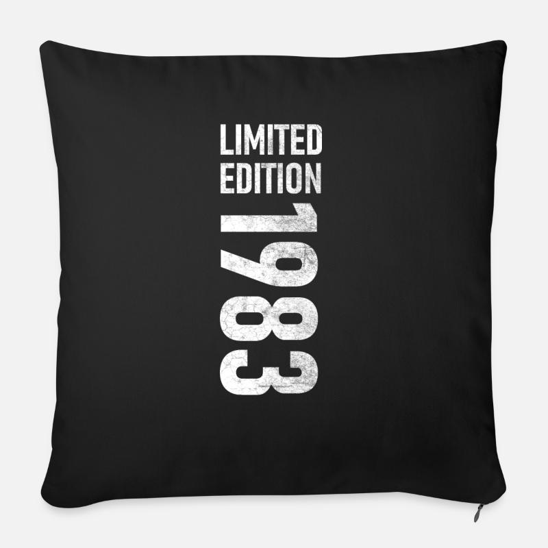Édition limitée 1983 Cadeau 40e anniversaire - Housse de coussin décorative 45 x 45 cm - noir