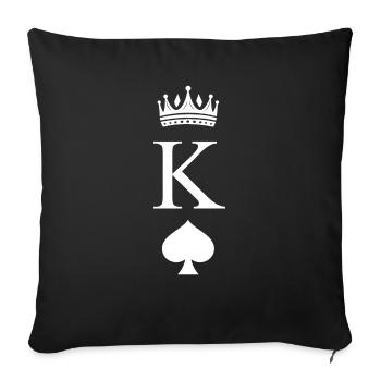 King of Spades - Cadeau de petit ami pour la Saint-Valentin - Housse de coussin décorative 45 x 45 cm - noir - Devant