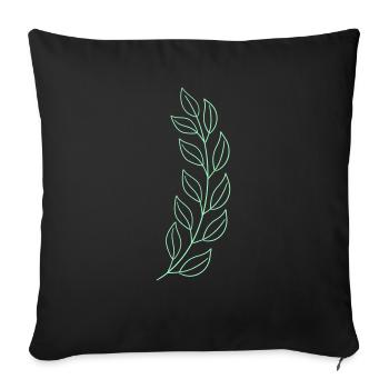 Feuille de blé - Housse de coussin décorative 45 x 45 cm - noir - Devant