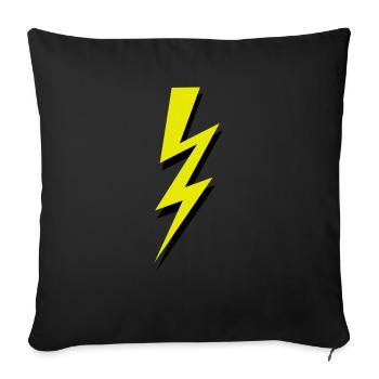 éclair - Housse de coussin décorative 45 x 45 cm - noir - Devant