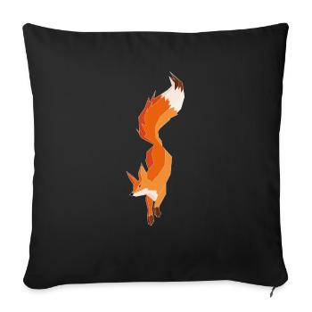 Fox Polygon Graphic - Sofa pillowcase 17,3'' x 17,3'' (45 x 45 cm) - black - Front