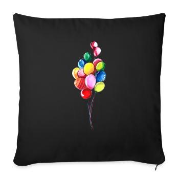Balloons birthday colorfully drawn - Sofa pillowcase 17,3'' x 17,3'' (45 x 45 cm) - black - Front