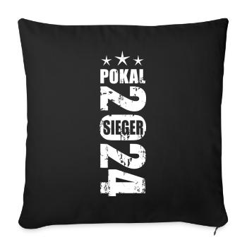 Pokalsieger 2024 - Sofakissenbezug 45 x 45 cm - Schwarz - Vorne