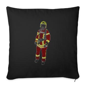 Feuerwehrmann - Wasser marsch! - Sofakissenbezug 45 x 45 cm - Schwarz - Vorne