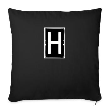 H - Housse de coussin décorative 45 x 45 cm - noir - Devant