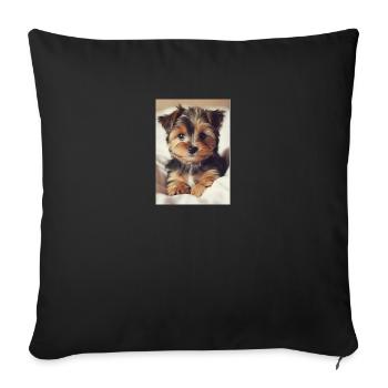 Chiot - Housse de coussin décorative 45 x 45 cm - noir - Devant