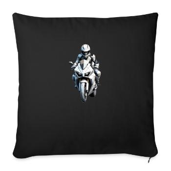 Autocollant motard - Motorbike Design - Housse de coussin décorative 45 x 45 cm - noir - Devant