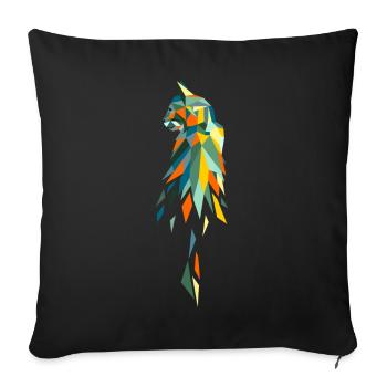 chat polygone rétro coloré - Housse de coussin décorative 45 x 45 cm - noir - Devant