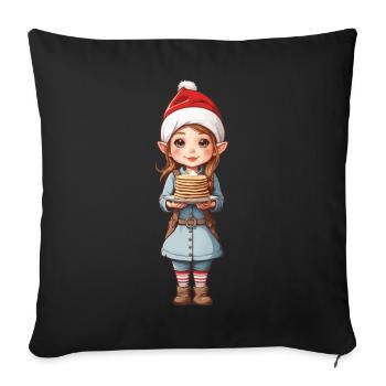 Sweet Christmas Gnome Christmas Pancakes - Sofa pillowcase 17,3'' x 17,3'' (45 x 45 cm) - black - Front