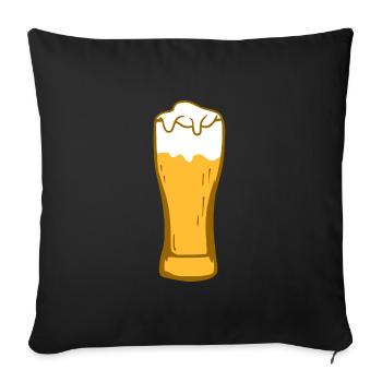 Weizenbier Bierglas - Sofakissenbezug 45 x 45 cm - Schwarz - Vorne