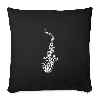 Saxophone saxophoniste saxophone - Housse de coussin décorative 45 x 45 cm - noir - Devant