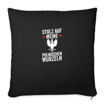 Pole Polish Poland - Sofa pillowcase 17,3'' x 17,3'' (45 x 45 cm) - black - Front