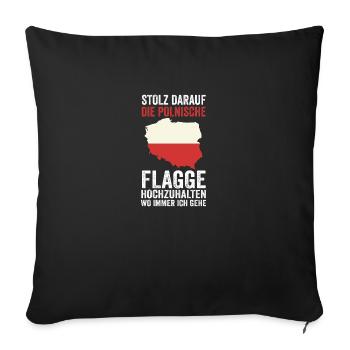 Pole Polish Poland - Sofa pillowcase 17,3'' x 17,3'' (45 x 45 cm) - black - Front