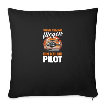 Pilot Flying Aviator Helicopter Helicopter - Sofa pillowcase 17,3'' x 17,3'' (45 x 45 cm) - black - Front