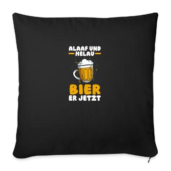 Karnevalskostüm Bier Saufen Fasching Karneval - Sofakissenbezug 45 x 45 cm - Schwarz - Vorne