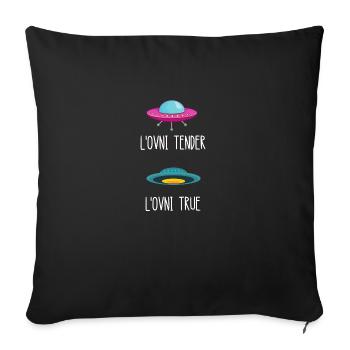 l'ovni tender l'ovni true - Housse de coussin décorative 45 x 45 cm - noir - Devant