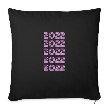 Pink 2022 - Sofa pillowcase 17,3'' x 17,3'' (45 x 45 cm) - black - Front