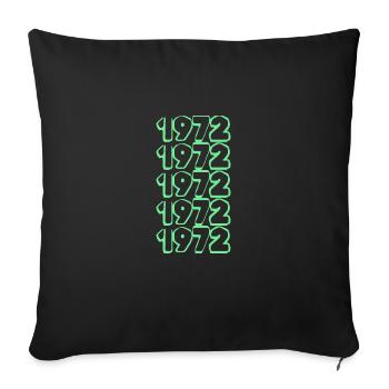 Année de naissance : 1972 - Housse de coussin décorative 45 x 45 cm - noir - Devant