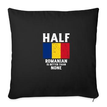 Half Romanian is better than none National - Sofa pillowcase 17,3'' x 17,3'' (45 x 45 cm) - black - Front