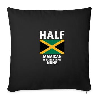 À moitié jamaïcain, c’est mieux que pas de drapeau national - Housse de coussin décorative 45 x 45 cm - noir - Devant