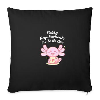 Les exigences du parti n’invitent personne. - Housse de coussin décorative 45 x 45 cm - noir - Devant