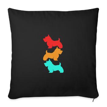 Scottish Terrier - Sofa pillowcase 17,3'' x 17,3'' (45 x 45 cm) - black - Front