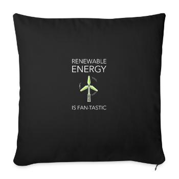 Éolienne protection du climat Transition énergétique Protection de l’environnement - Housse de coussin décorative 45 x 45 cm - noir - Devant