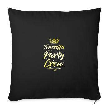Tenerife Party Crew Crown - Sofa pillowcase 17,3'' x 17,3'' (45 x 45 cm) - black - Front