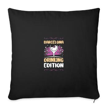 Vacances de fête à Barcelone - Housse de coussin décorative 45 x 45 cm - noir - Devant