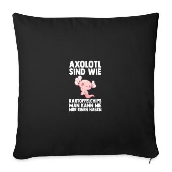 Axolotl - Housse de coussin décorative 45 x 45 cm - noir - Devant