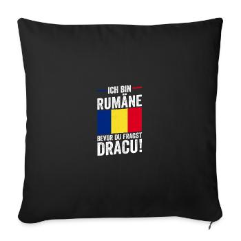 Romanian Romania Romania - Sofa pillowcase 17,3'' x 17,3'' (45 x 45 cm) - black - Front