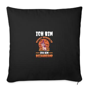 Costume d’Halloween Citrouille Licorne Halloween - Housse de coussin décorative 45 x 45 cm - noir - Devant