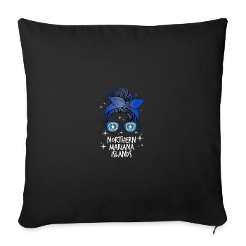 Îles Mariannes du Nord - Housse de coussin décorative 45 x 45 cm - noir - Devant